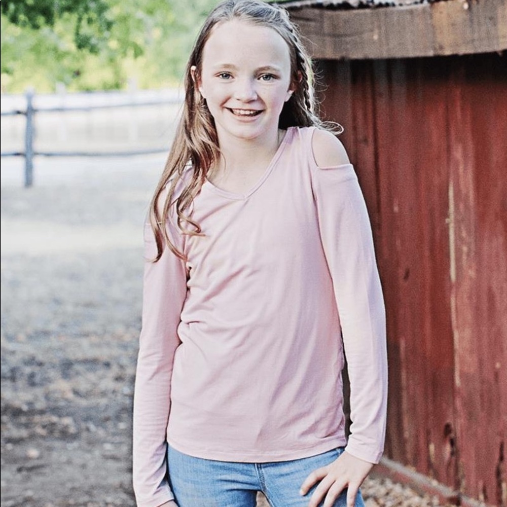 Light Pink Cold Shoulder Top